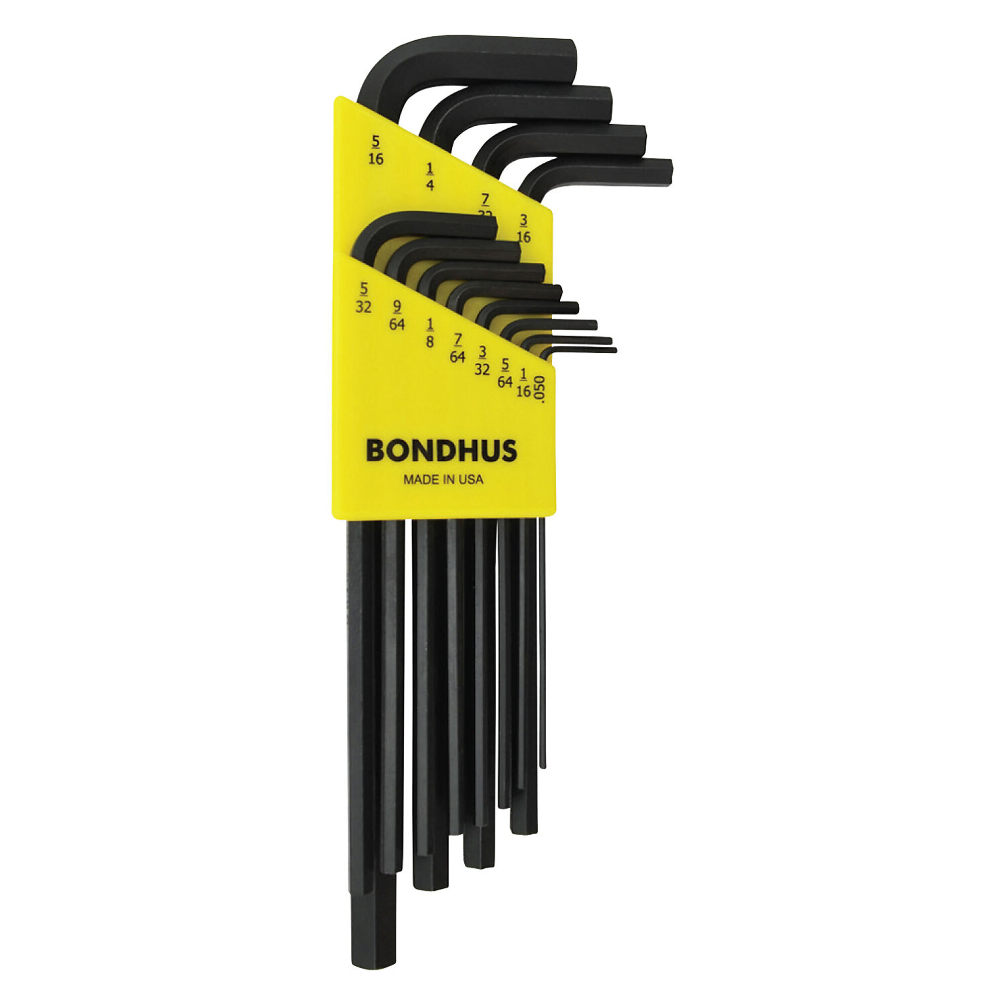 Bondhus Long Hex L-wrench Set of 12, .050-5/16", Model 12136